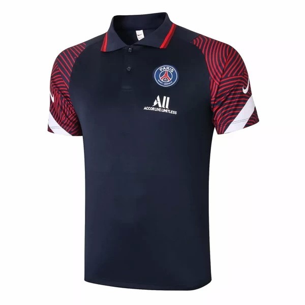 Polo Paris Saint Germain 2020-21 Blau Marine Rote Fussballtrikots Günstig